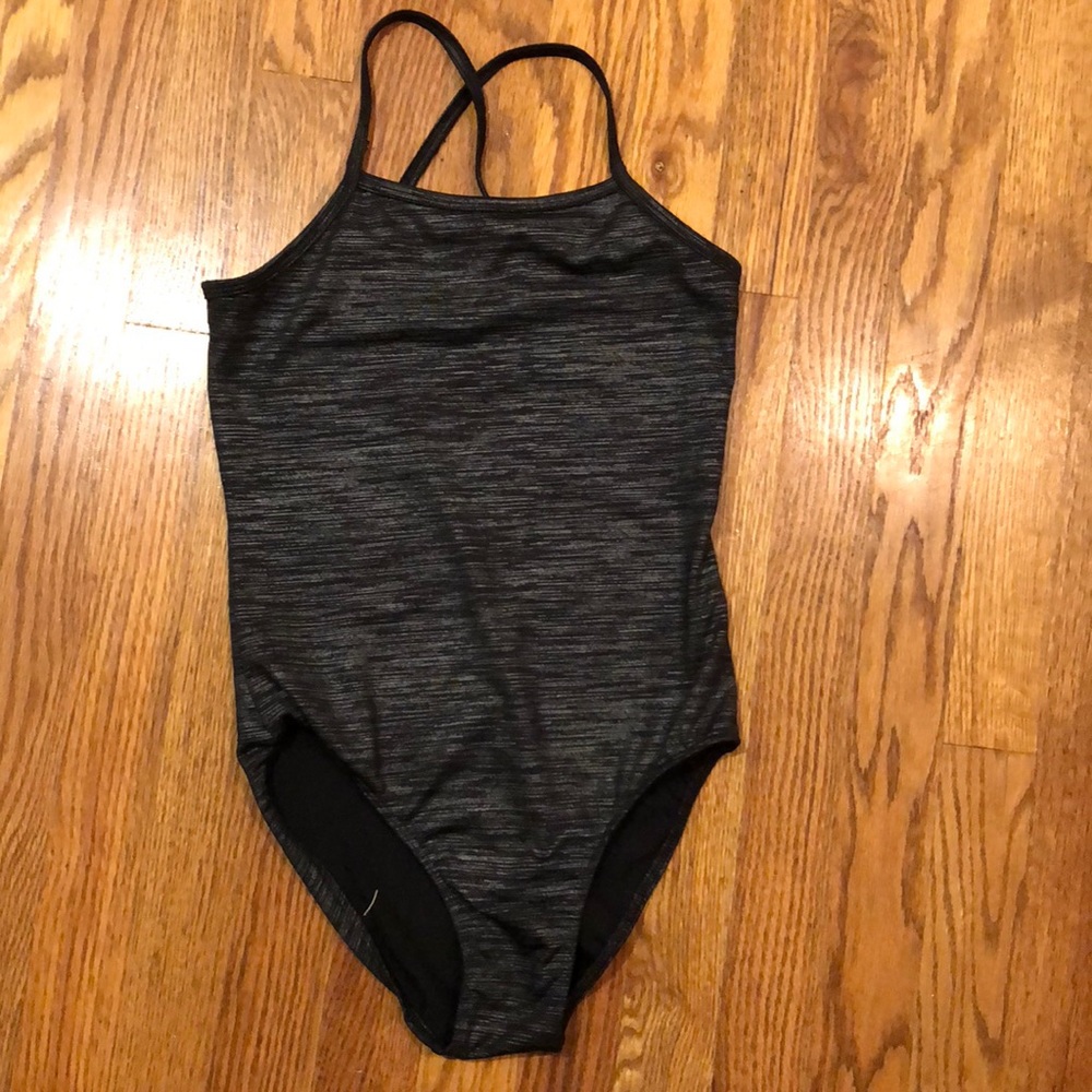 fun black leotard/swimsuit with a crisscross back!